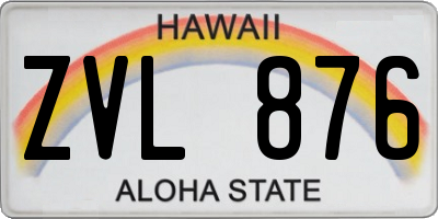 HI license plate ZVL876