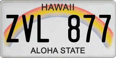 HI license plate ZVL877