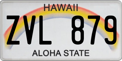 HI license plate ZVL879