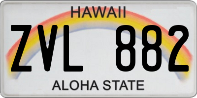 HI license plate ZVL882