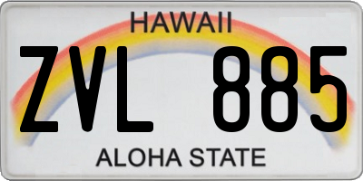 HI license plate ZVL885