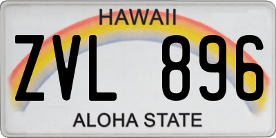HI license plate ZVL896