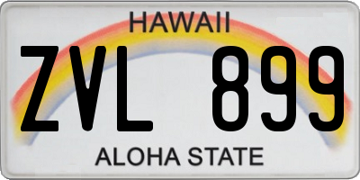 HI license plate ZVL899