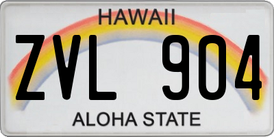 HI license plate ZVL904