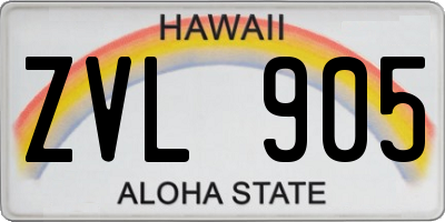 HI license plate ZVL905