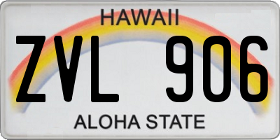 HI license plate ZVL906