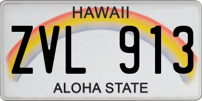 HI license plate ZVL913