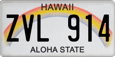 HI license plate ZVL914