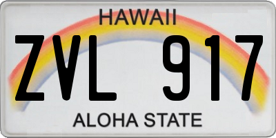 HI license plate ZVL917
