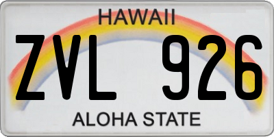 HI license plate ZVL926