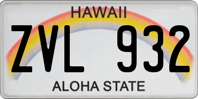 HI license plate ZVL932