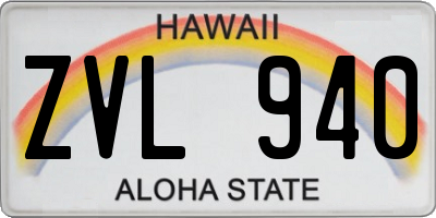 HI license plate ZVL940