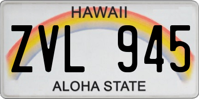 HI license plate ZVL945