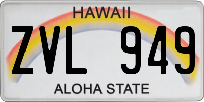 HI license plate ZVL949