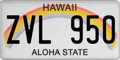 HI license plate ZVL950