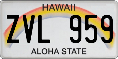 HI license plate ZVL959