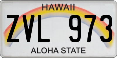 HI license plate ZVL973
