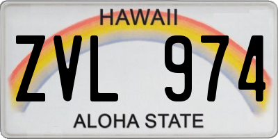 HI license plate ZVL974
