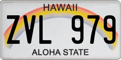 HI license plate ZVL979