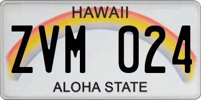 HI license plate ZVM024