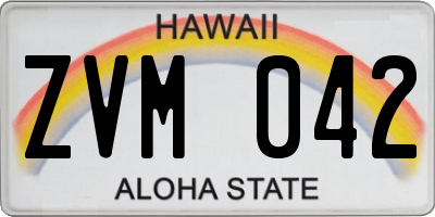 HI license plate ZVM042