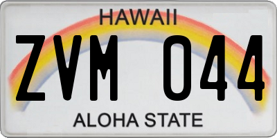 HI license plate ZVM044