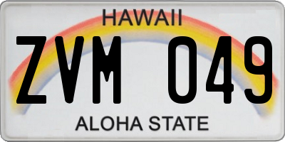 HI license plate ZVM049