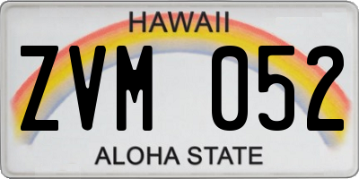 HI license plate ZVM052