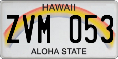 HI license plate ZVM053