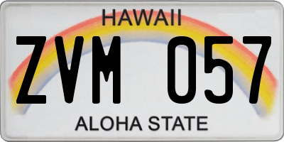 HI license plate ZVM057