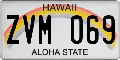 HI license plate ZVM069
