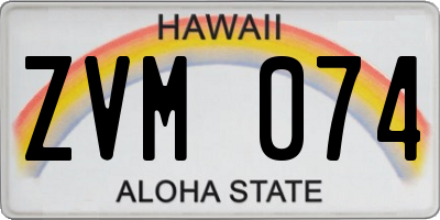 HI license plate ZVM074