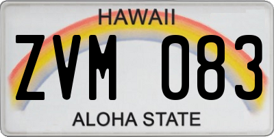 HI license plate ZVM083