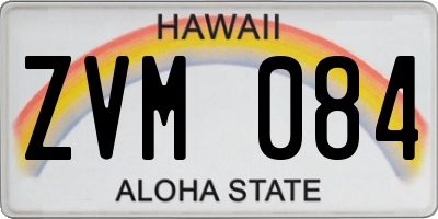 HI license plate ZVM084