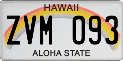 HI license plate ZVM093