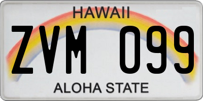 HI license plate ZVM099