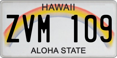 HI license plate ZVM109