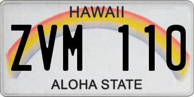 HI license plate ZVM110