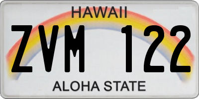 HI license plate ZVM122