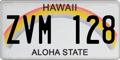 HI license plate ZVM128