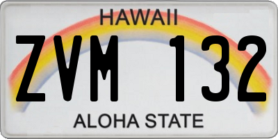 HI license plate ZVM132