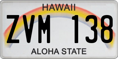 HI license plate ZVM138