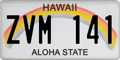 HI license plate ZVM141