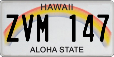 HI license plate ZVM147