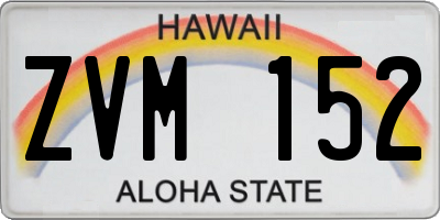 HI license plate ZVM152