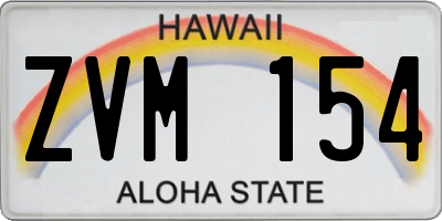 HI license plate ZVM154