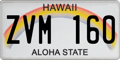 HI license plate ZVM160