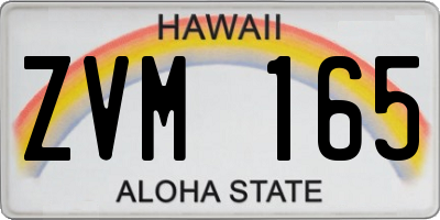 HI license plate ZVM165