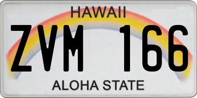 HI license plate ZVM166