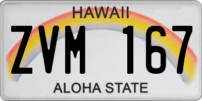 HI license plate ZVM167